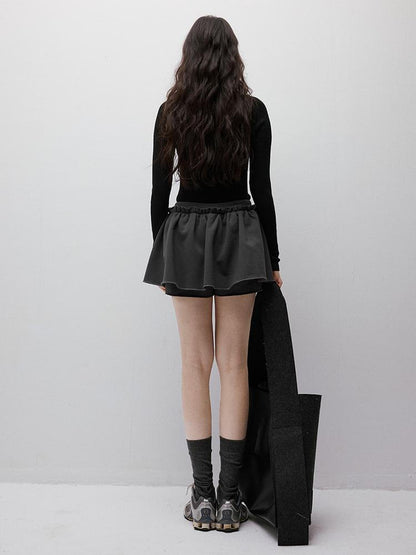 FUSSED Anti Static Thermal Pleated Skirt Pants In Meteor Grey