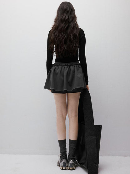 FUSSED Anti Static Thermal Pleated Skirt Pants In Meteor Grey