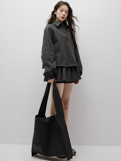 FUSSED Anti Static Thermal Pleated Skirt Pants In Meteor Grey