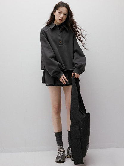 FUSSED Anti Static Thermal Pleated Skirt Pants In Meteor Grey