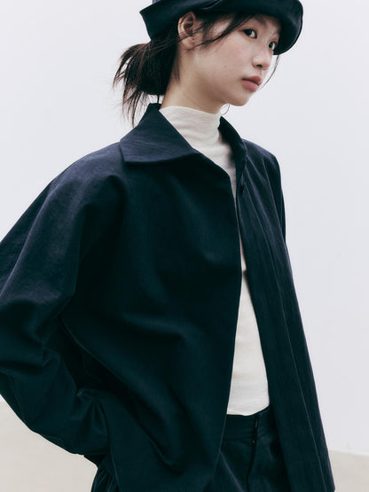 FUSSED Asymmetric Collar Raglan Sleeve Cotton Women&