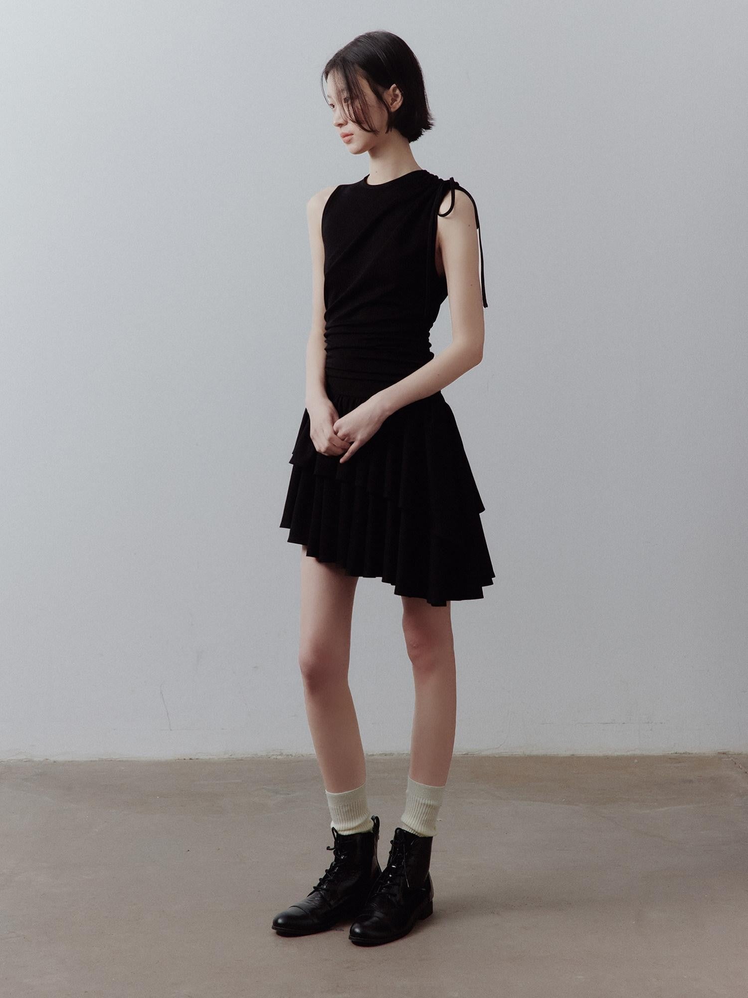 FUSSED Asymmetric Deconstructed Pleated Aline Women&