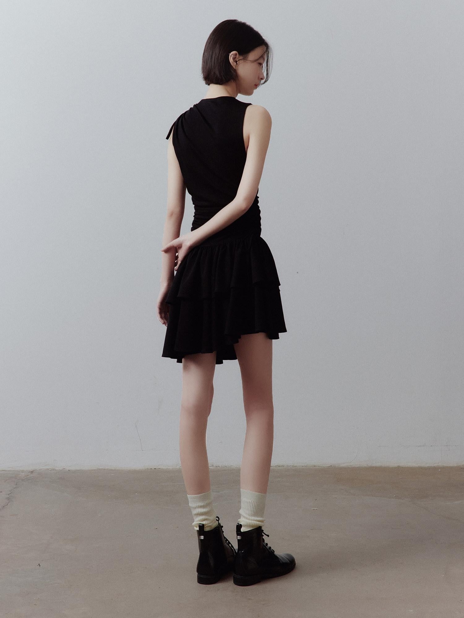 FUSSED Asymmetric Deconstructed Pleated Aline Women&