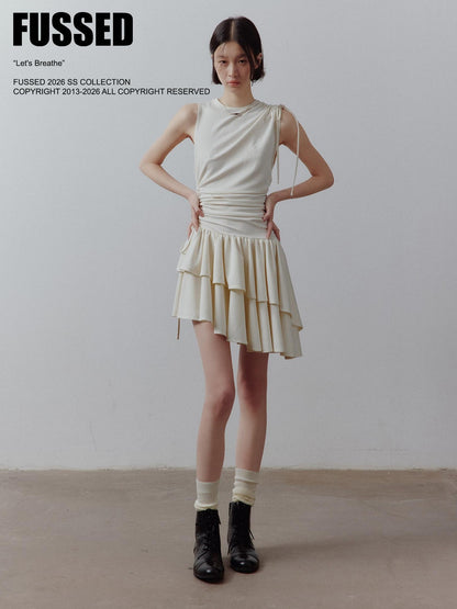 FUSSED Asymmetric Deconstructed Pleated Aline Women&