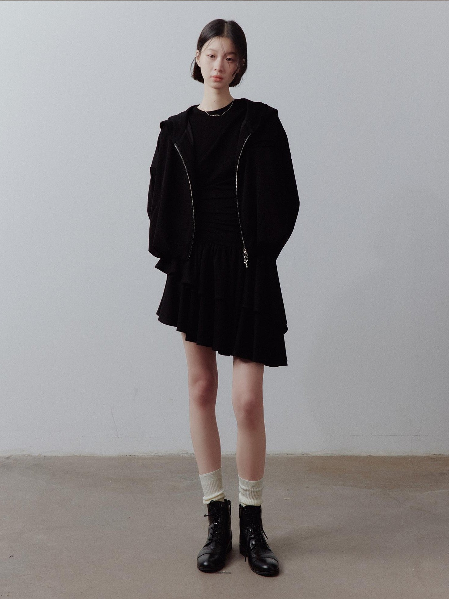 FUSSED Asymmetric Deconstructed Pleated Aline Women&