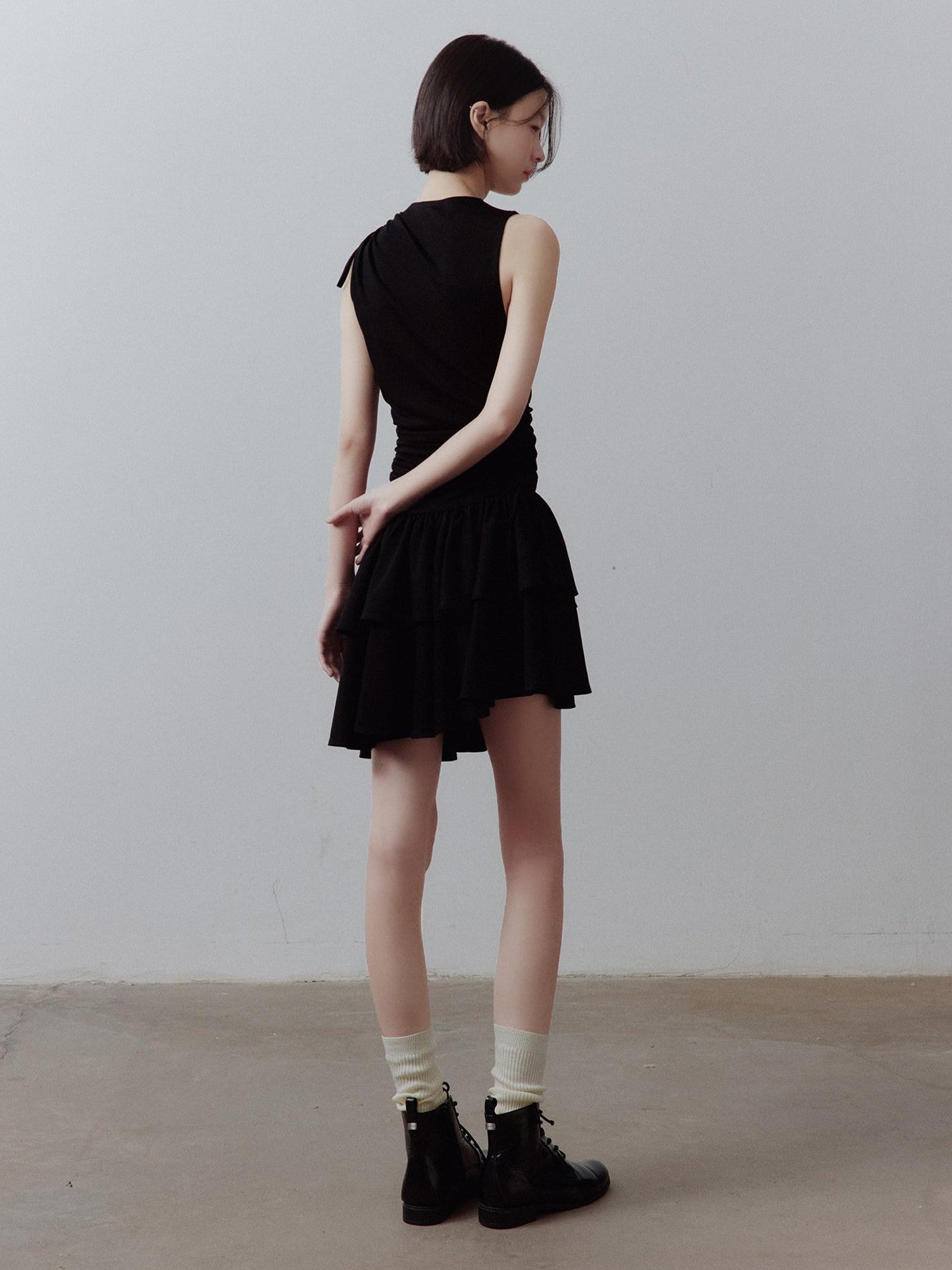 FUSSED Asymmetric Deconstructed Pleated Aline Women&