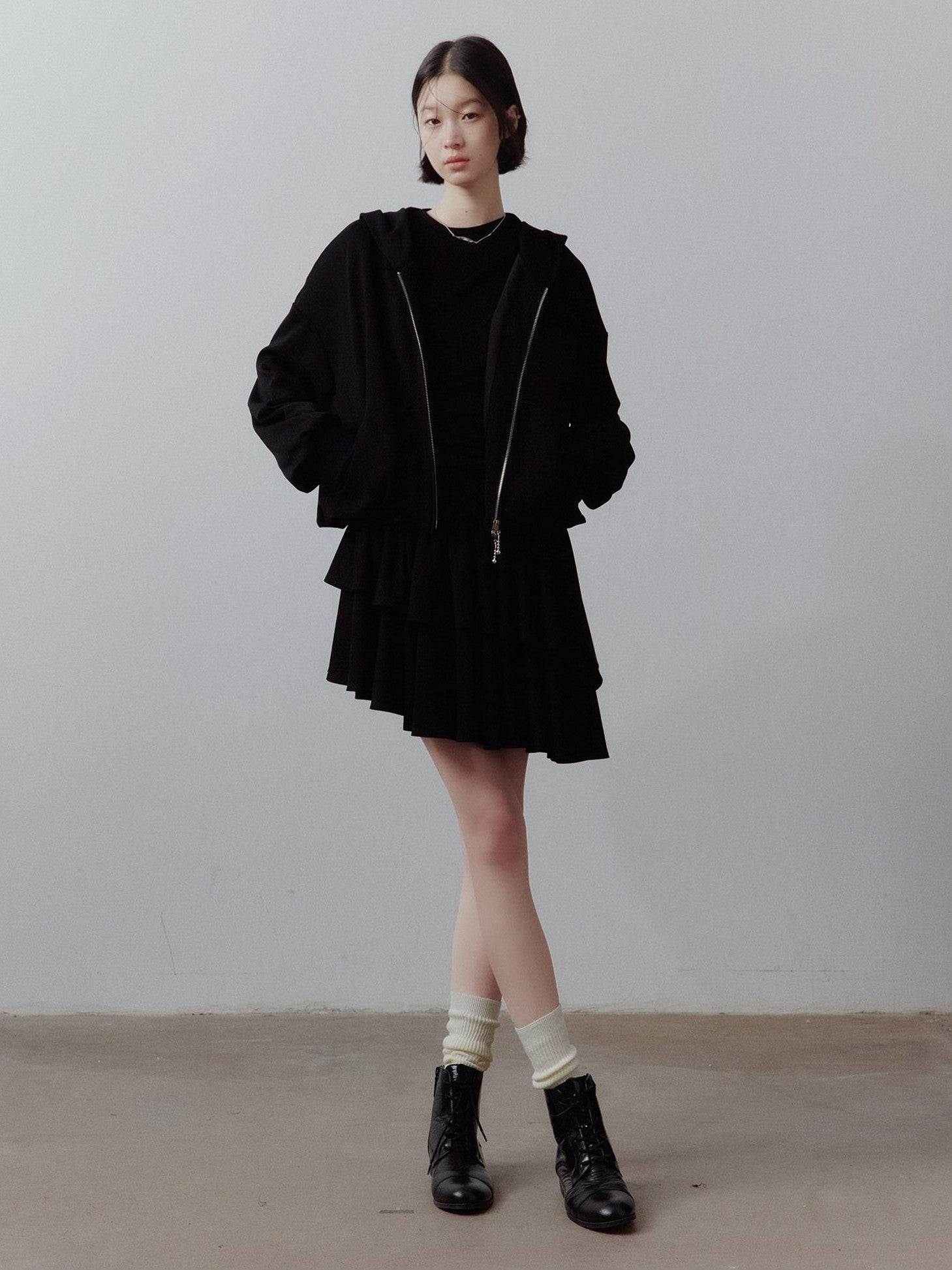 FUSSED Asymmetric Deconstructed Pleated Aline Women&