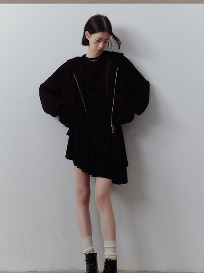 FUSSED Asymmetric Deconstructed Pleated Aline Women&