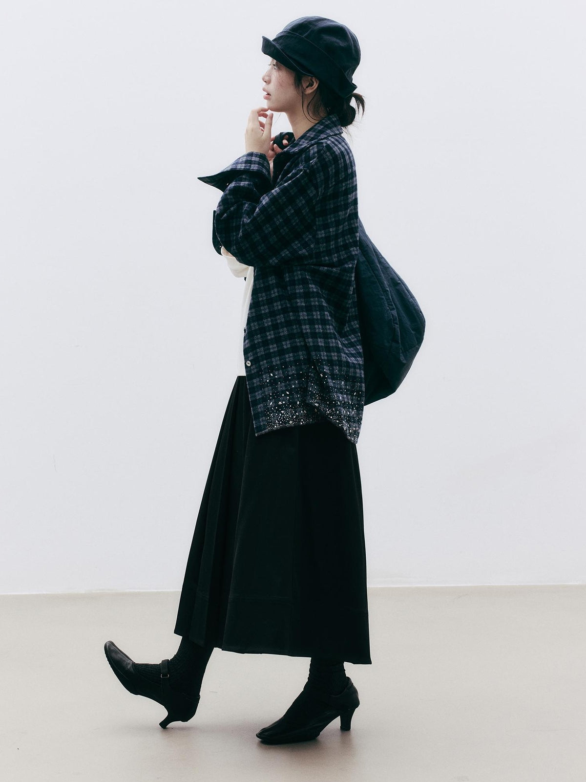 FUSSED Asymmetric Pleated A Line Women&