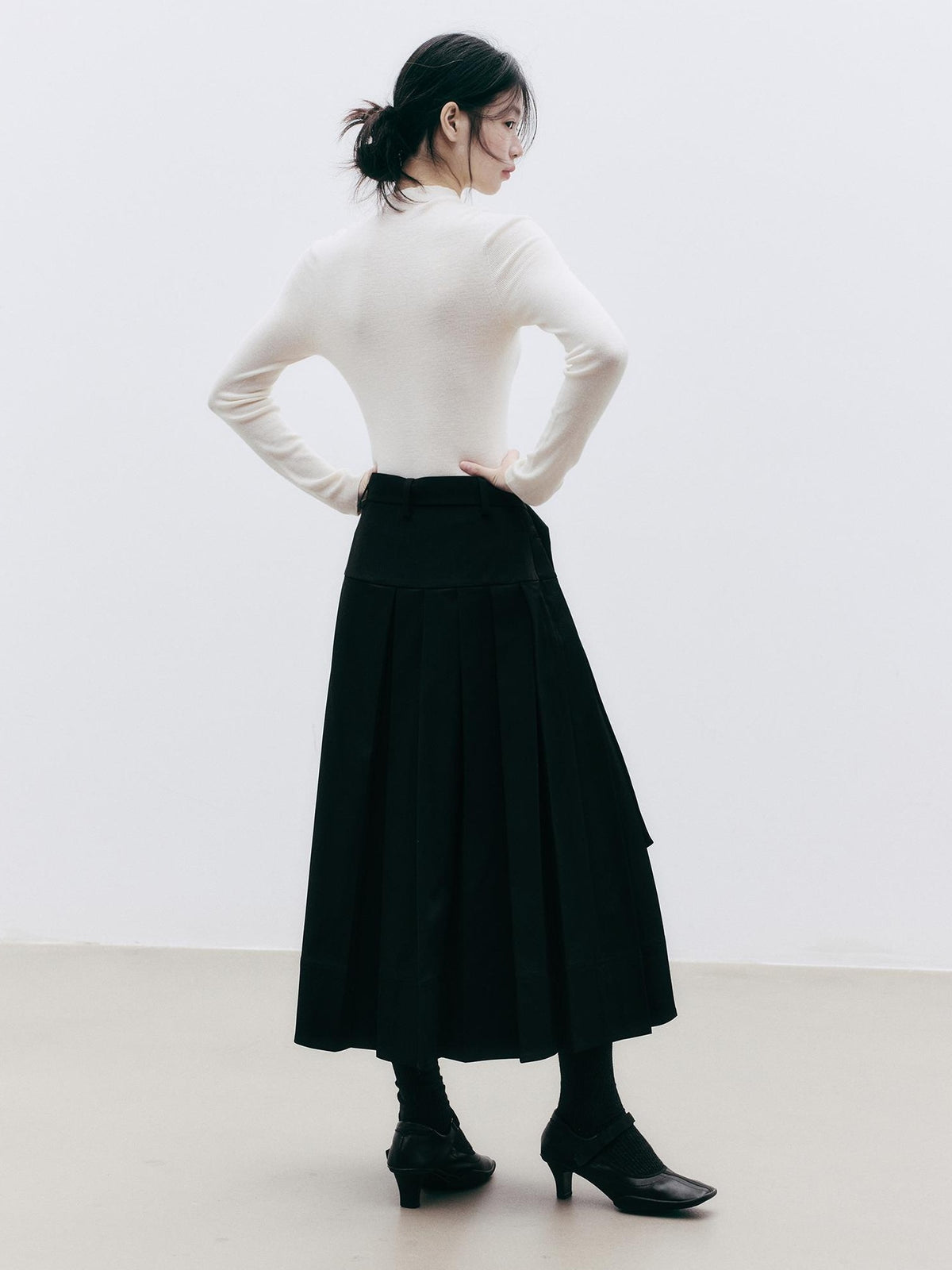 FUSSED Asymmetric Pleated A Line Women&