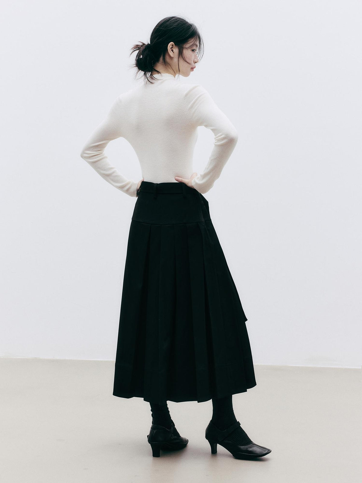 FUSSED Asymmetric Pleated A Line Women&