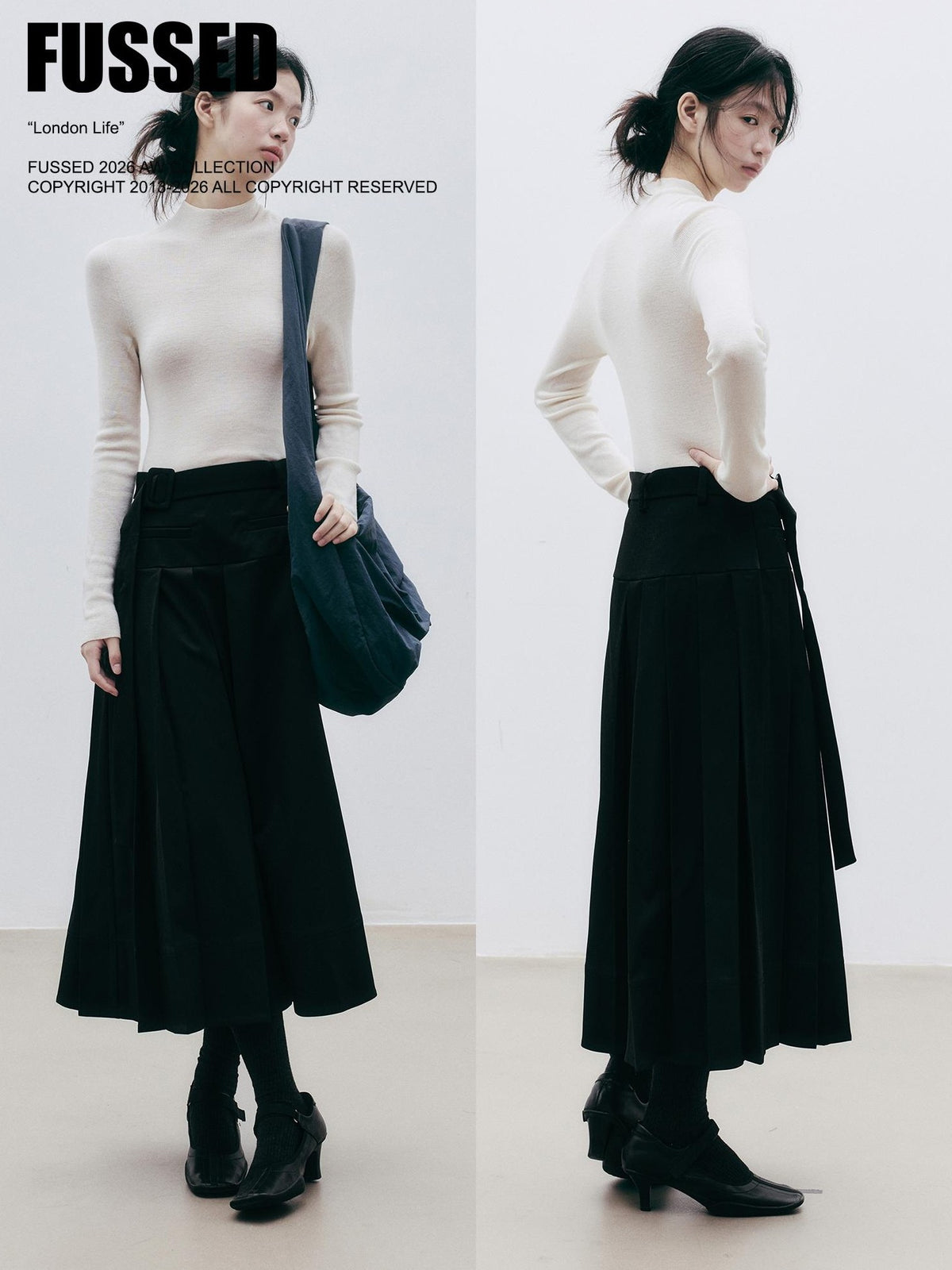 FUSSED Asymmetric Pleated A Line Women&