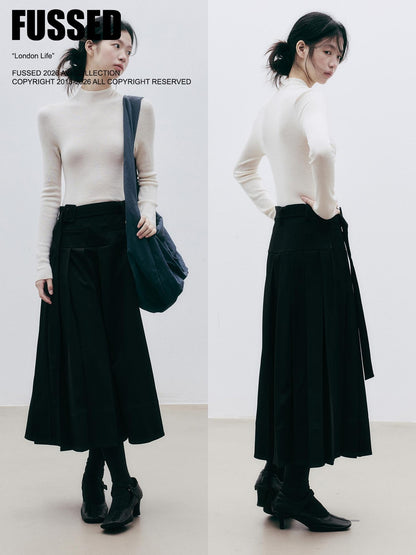 FUSSED Asymmetric Pleated A Line Women&