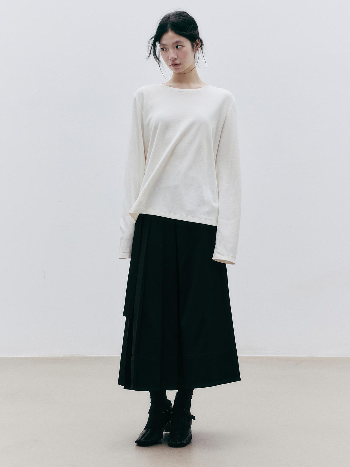 FUSSED Asymmetric Pleated A Line Women&