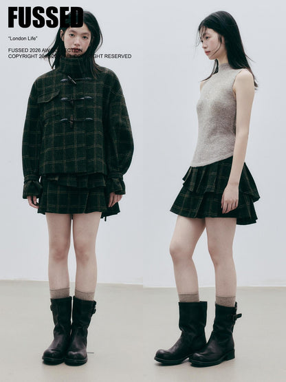 FUSSED Asymmetric Pleated Wool A Line Women&