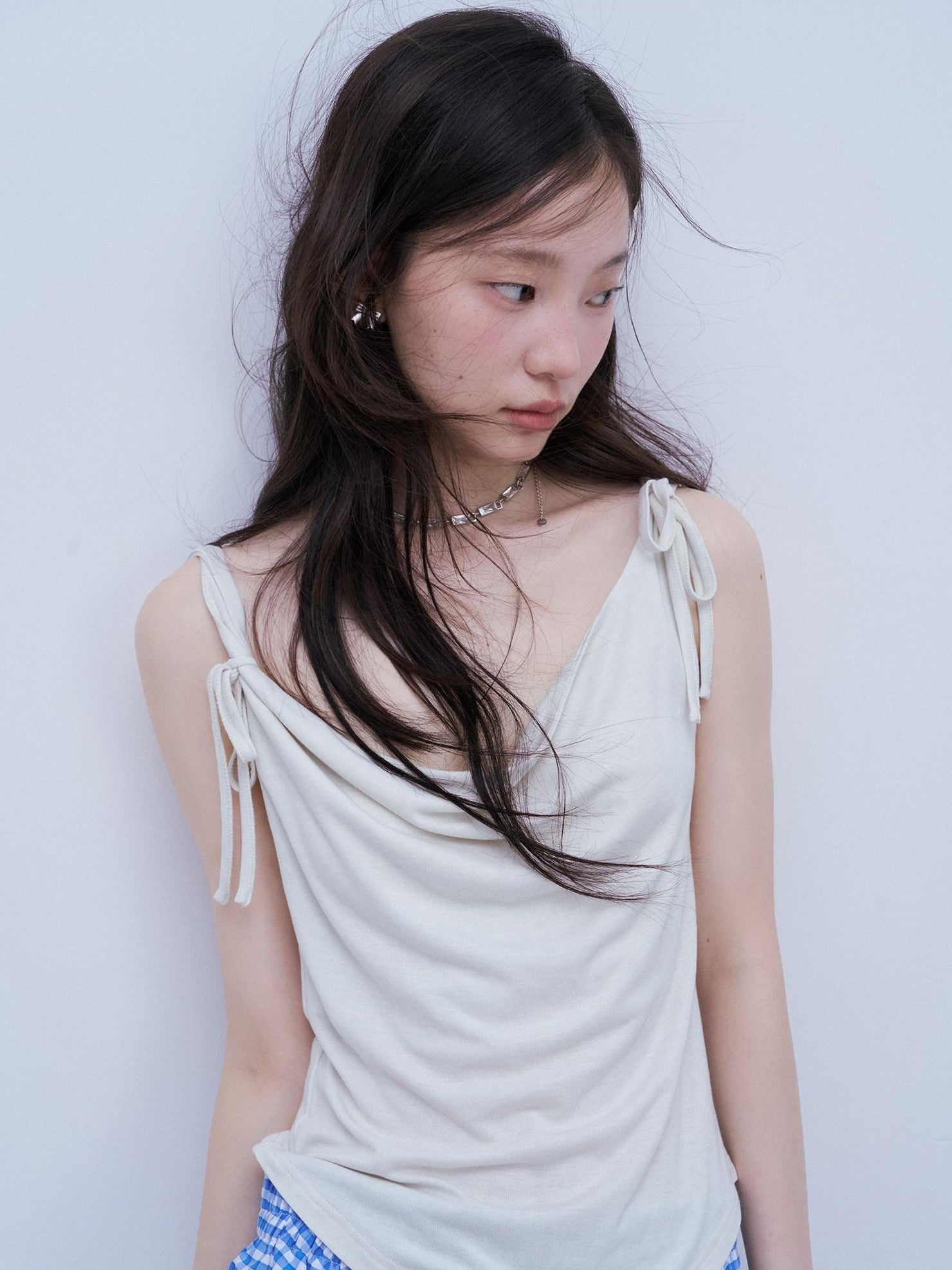 FUSSED Asymmetrical Draped Cowl Strappy Knit Women&