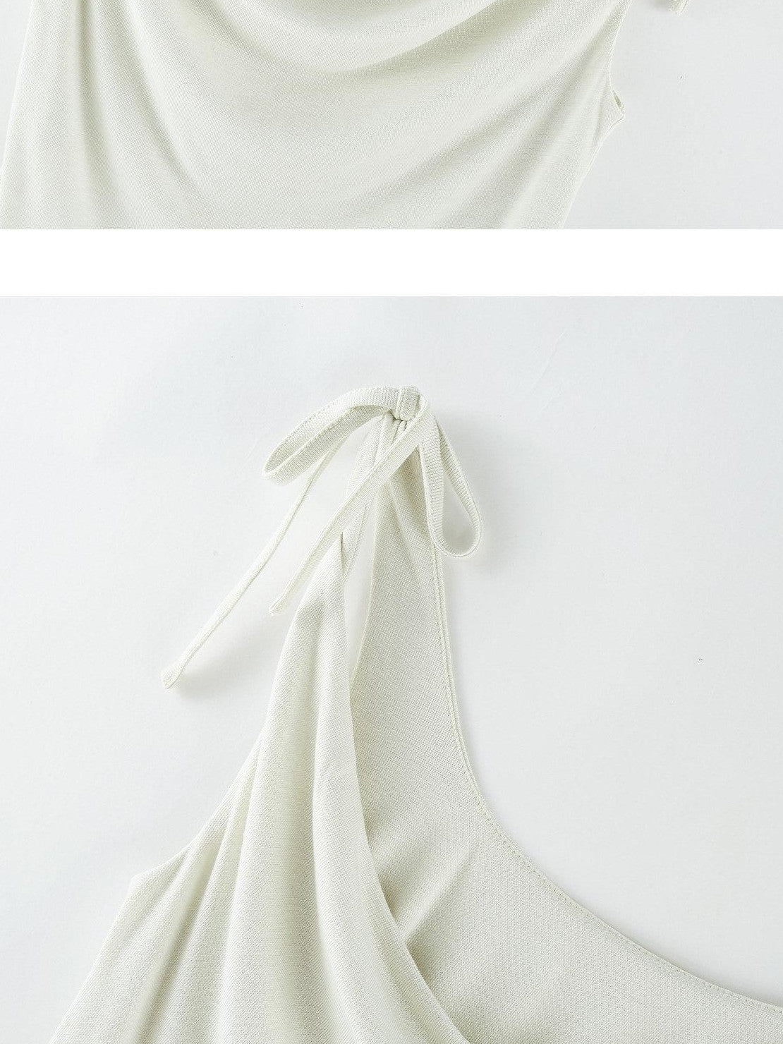 FUSSED Asymmetrical Draped Cowl Strappy Knit Women&