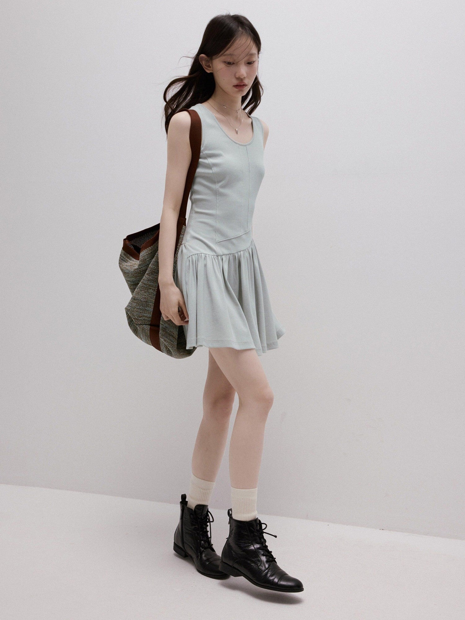FUSSED Asymmetrical Patchwork Wrap Knit Vest Women&