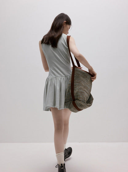 FUSSED Asymmetrical Patchwork Wrap Knit Vest Women&