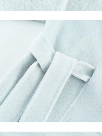 FUSSED Baby Blue Heavy Deconstructed Double Faced Shawl Women&