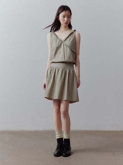 FUSSED_Bean_Gray_Layered_Paneling_Asymmetric_Cinched_Waist_Women&