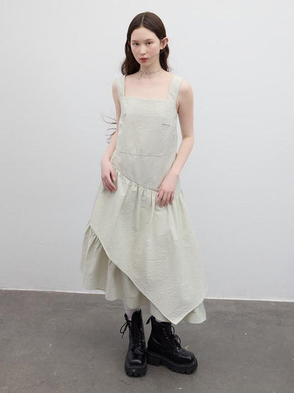 FUSSED Bean Green Asymmetrical Irregular Layer Women&