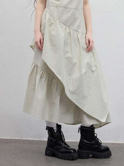 FUSSED Bean Green Asymmetrical Irregular Layer Women&