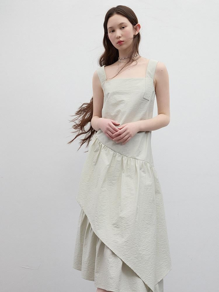 FUSSED Bean Green Asymmetrical Irregular Layer Women&