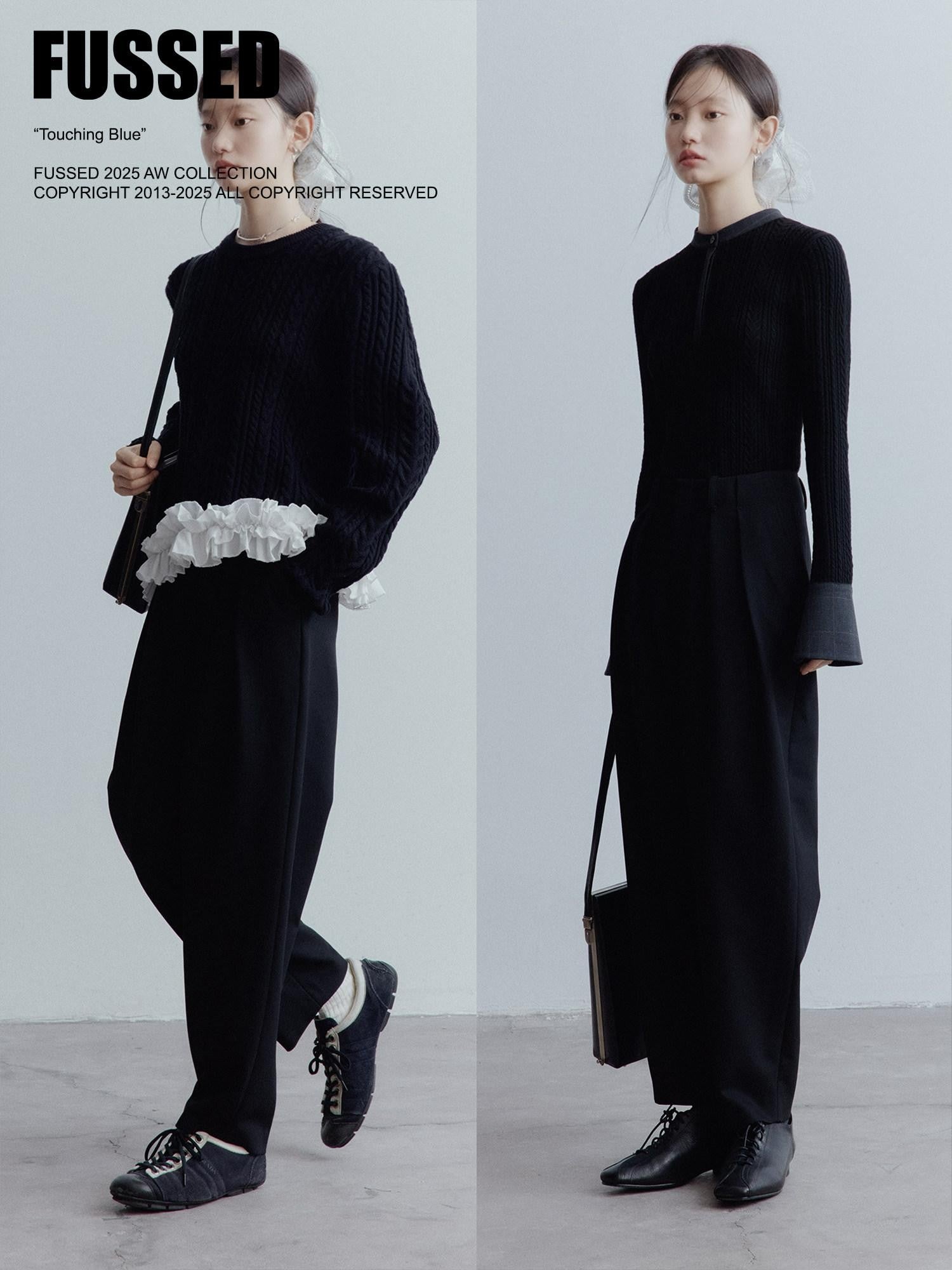 FUSSED Black Cocoon Relaxed Dandy Scholarly Artistic Women&