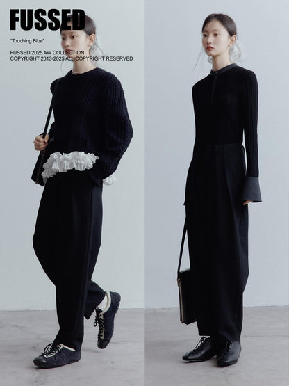 FUSSED Black Cocoon Relaxed Dandy Scholarly Artistic Women&