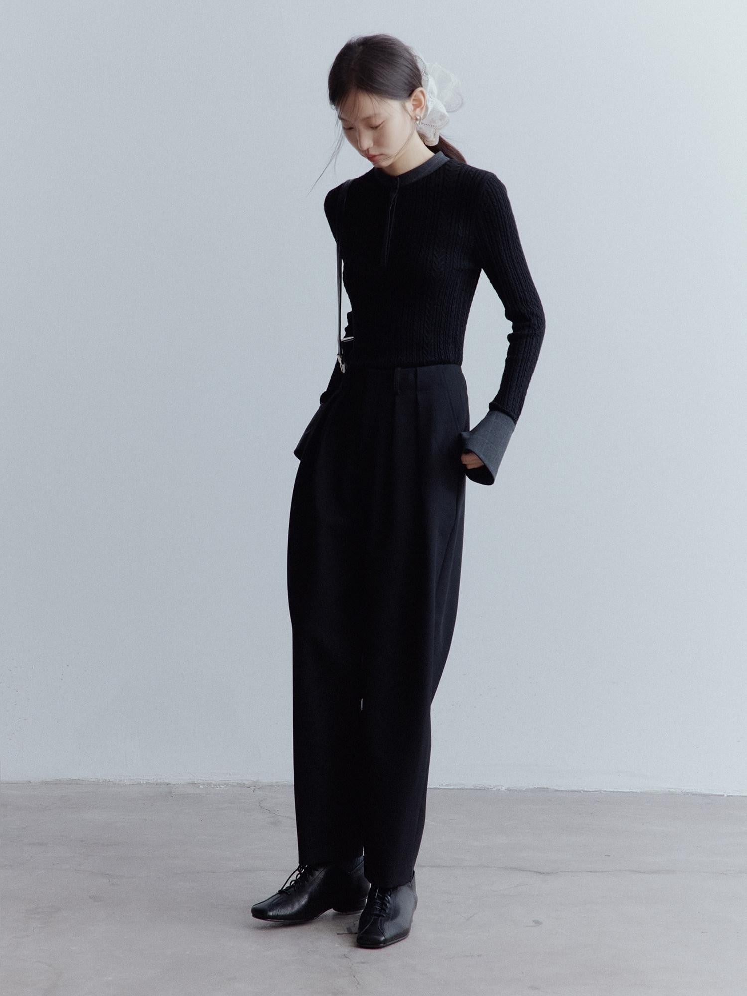 FUSSED Black Cocoon Relaxed Dandy Scholarly Artistic Women&