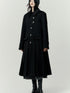 FUSSED Black Pleated Structured Quilted Trench Slim Fit Women&