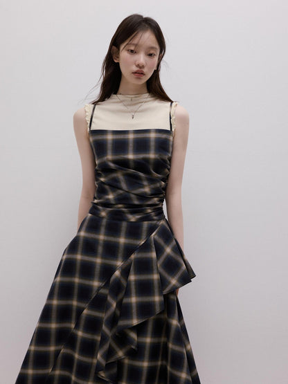 FUSSED Blue Duplin Check Deconstructed Spliced Women&