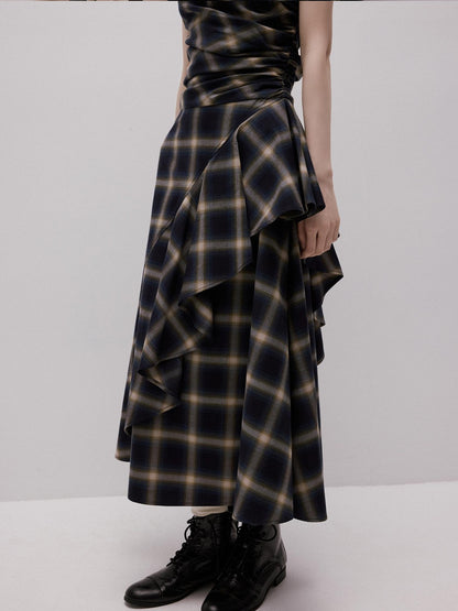 FUSSED Blue Duplin Check Deconstructed Spliced Women&