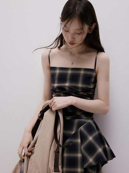 FUSSED Blue Duplin Check Deconstructed Spliced Women&