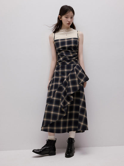 FUSSED Blue Duplin Check Deconstructed Spliced Women&