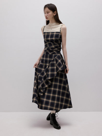 FUSSED Blue Duplin Check Deconstructed Spliced Women&