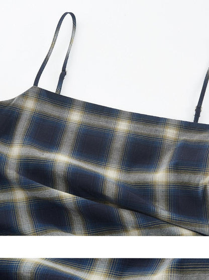 FUSSED Blue Duplin Check Deconstructed Spliced Women&