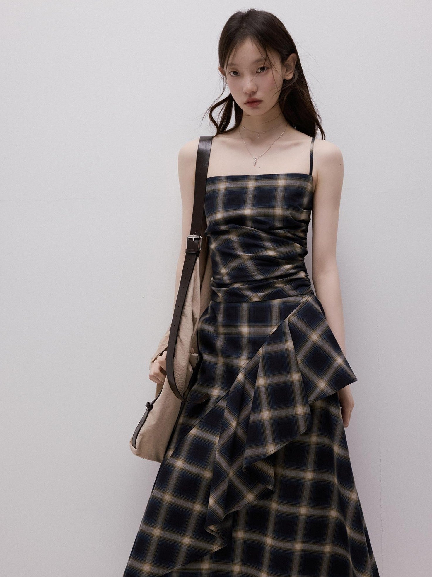 FUSSED Blue Duplin Check Deconstructed Spliced Women&