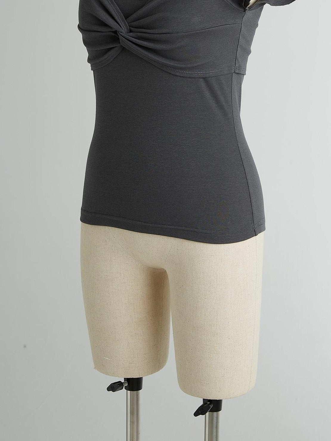 FUSSED Blue Square Neck Flutter Sleeve Slim Fit Women&