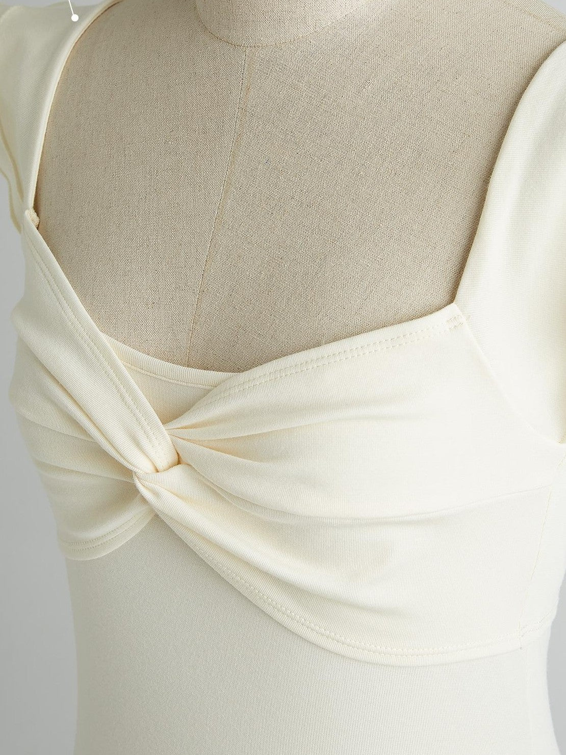 FUSSED Blue Square Neck Flutter Sleeve Slim Fit Women&
