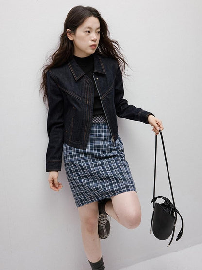 FUSSED Blue Vichy Tailored Two Way Two Piece High Waist Women&