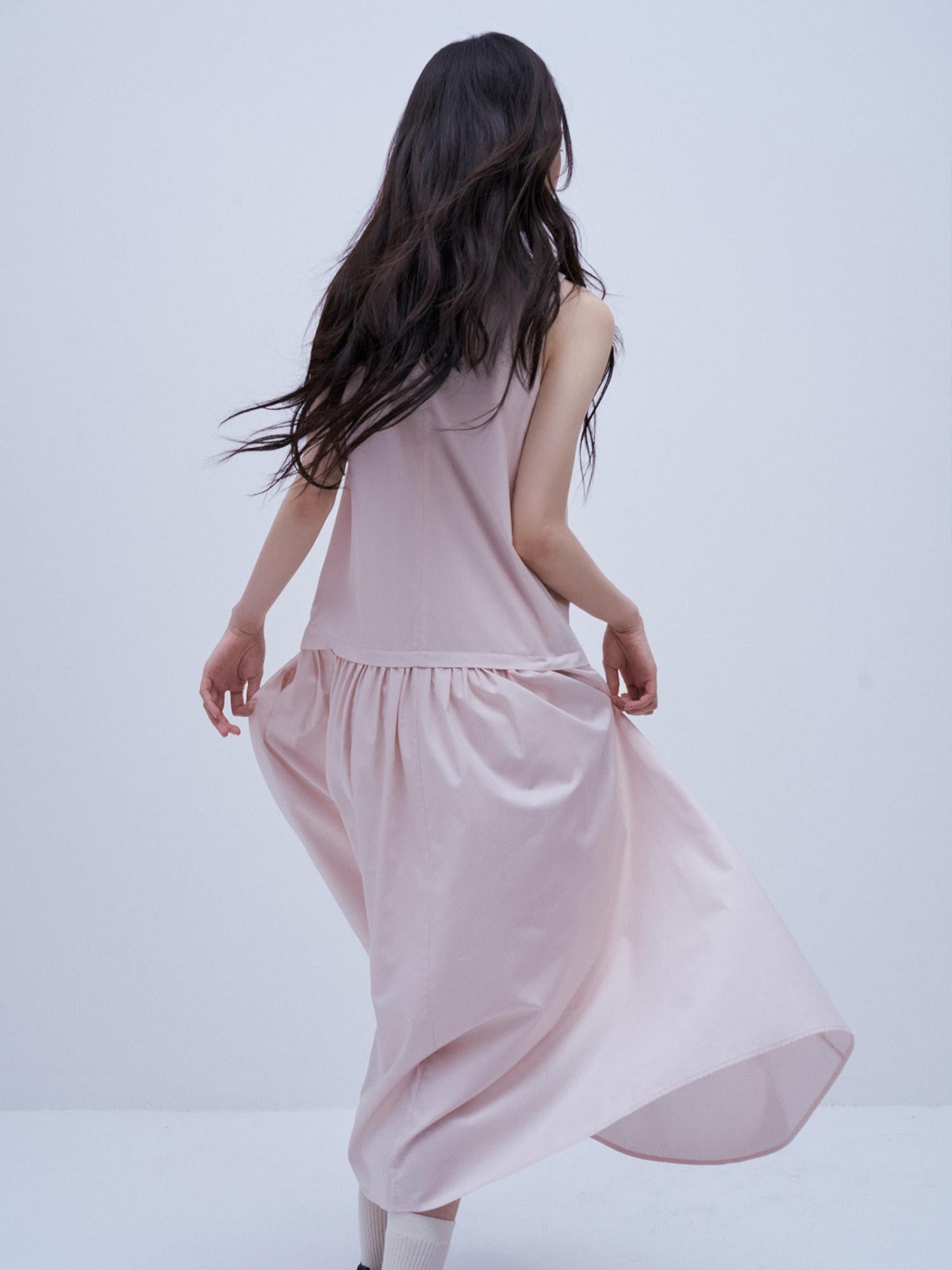 FUSSED Blush Scarf Collar Gathered Aline Women&