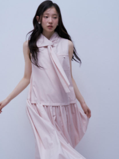 FUSSED Blush Scarf Collar Gathered Aline Women&