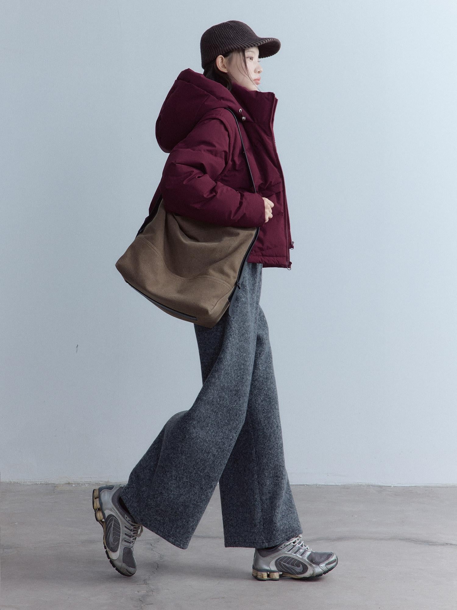 FUSSED Bordeaux 3 Proof Cropped Faux Layered Women&