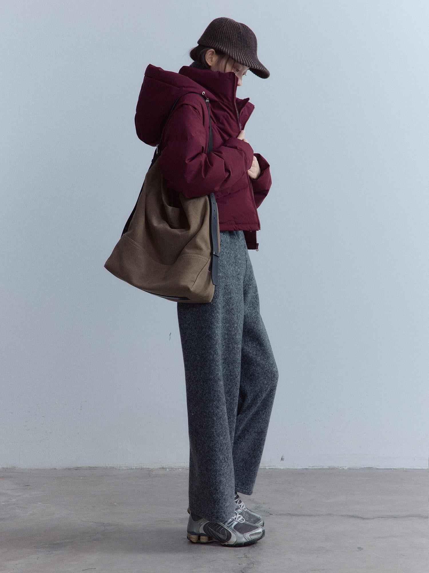 FUSSED Bordeaux 3 Proof Cropped Faux Layered Women&