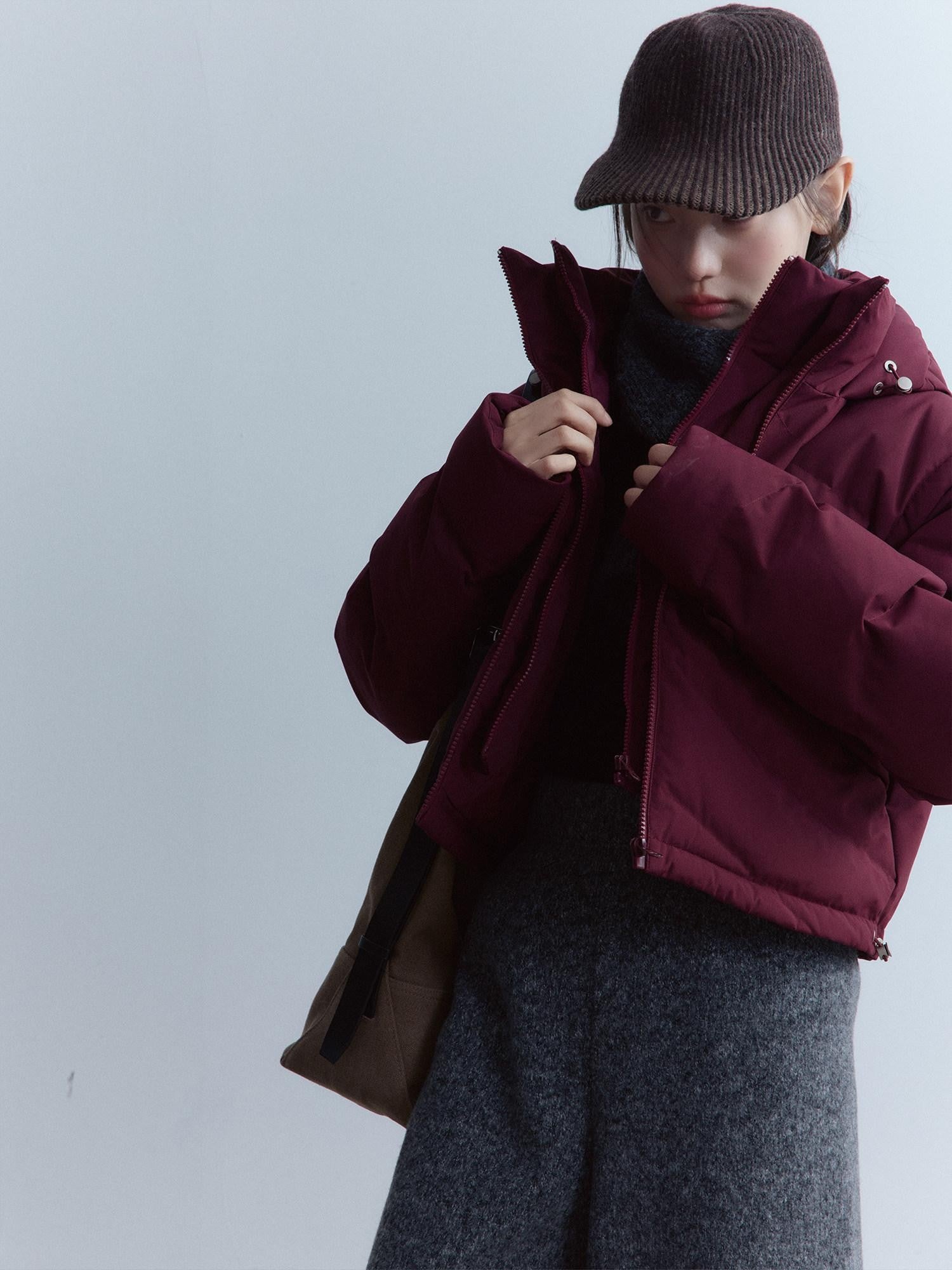 FUSSED Bordeaux 3 Proof Cropped Faux Layered Women&