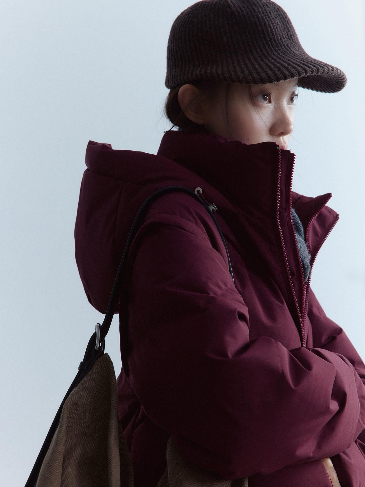 FUSSED Bordeaux 3 Proof Cropped Faux Layered Women&