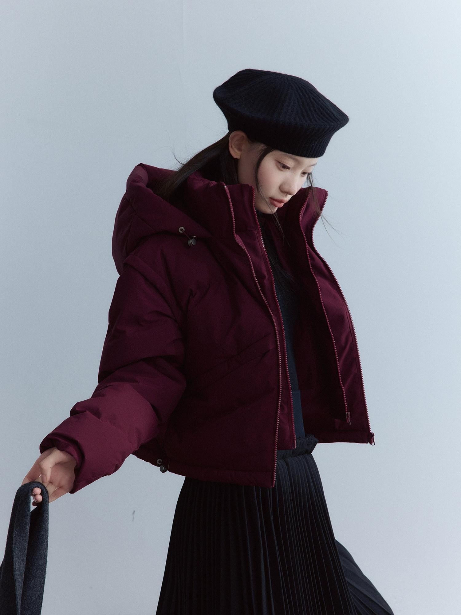 FUSSED Bordeaux 3 Proof Cropped Faux Layered Women&