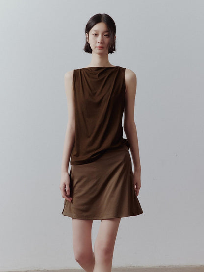 FUSSED Breathable Sheer Draped Bardot Slimming Women&